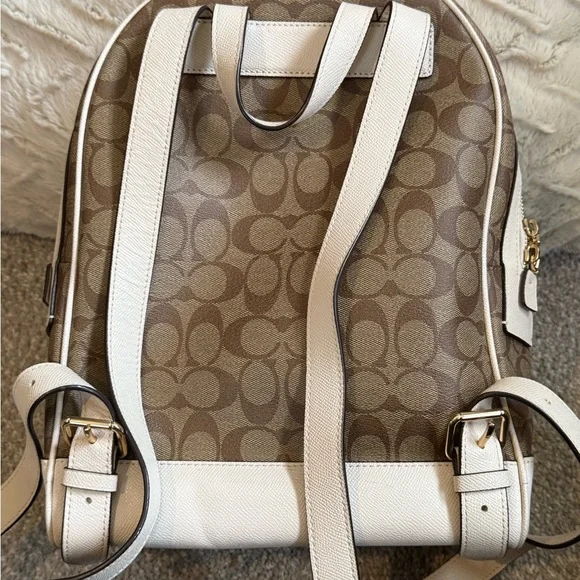 Coach Monogram Backpack in Brown and Cream - Picture 6 of 13